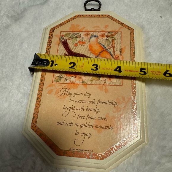 Vintage Hallmark 1981 Birds Plaque Wall Hanging Saying Friendship - Picture 9 of 10